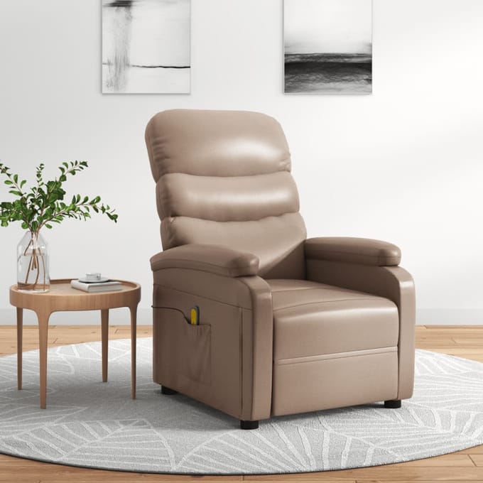 vidaXL Massagestoel kunstleer cappuccinokleurig