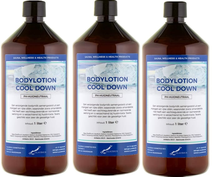 Bodylotion Cool Down 1 Liter - set van 3 stuks