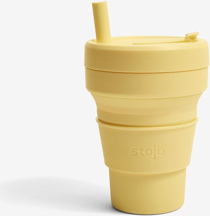 Stojo - Junior Cup met Rietje 250 ml Mimosa - Siliconen - Geel -