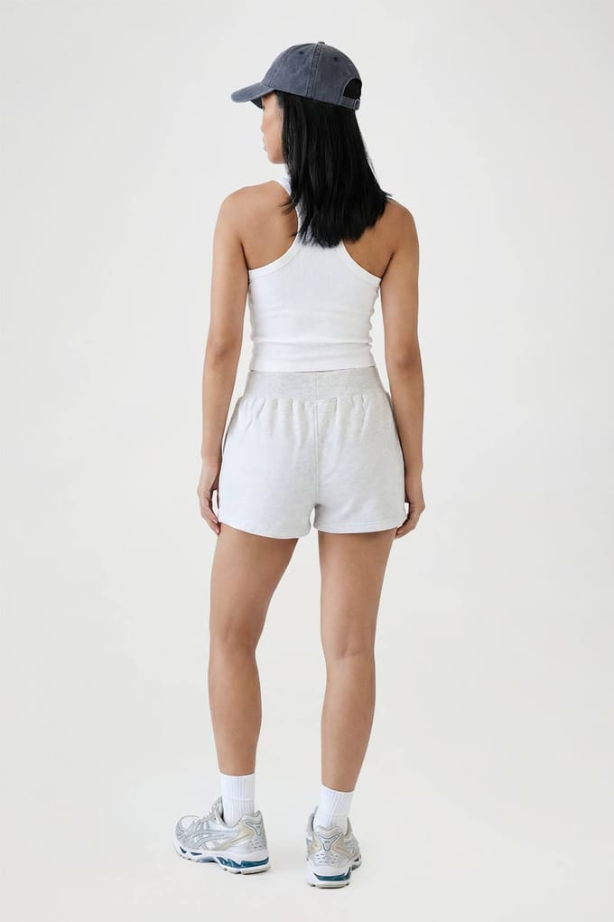 boohoo Dames Sweatshort Met Geribbelde Tailleband | Asgrijs | Maat: Small