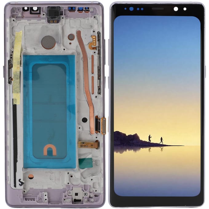Schermvervanging voor Galaxy Note 8 N9500 N950U N950F N950N N950W TFT LCD Touchscreen Digitizer Assembly met Frame paars