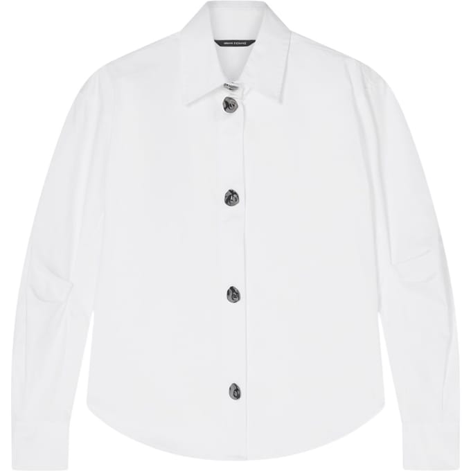 regular fit blouse van katoen met ballonmouwen