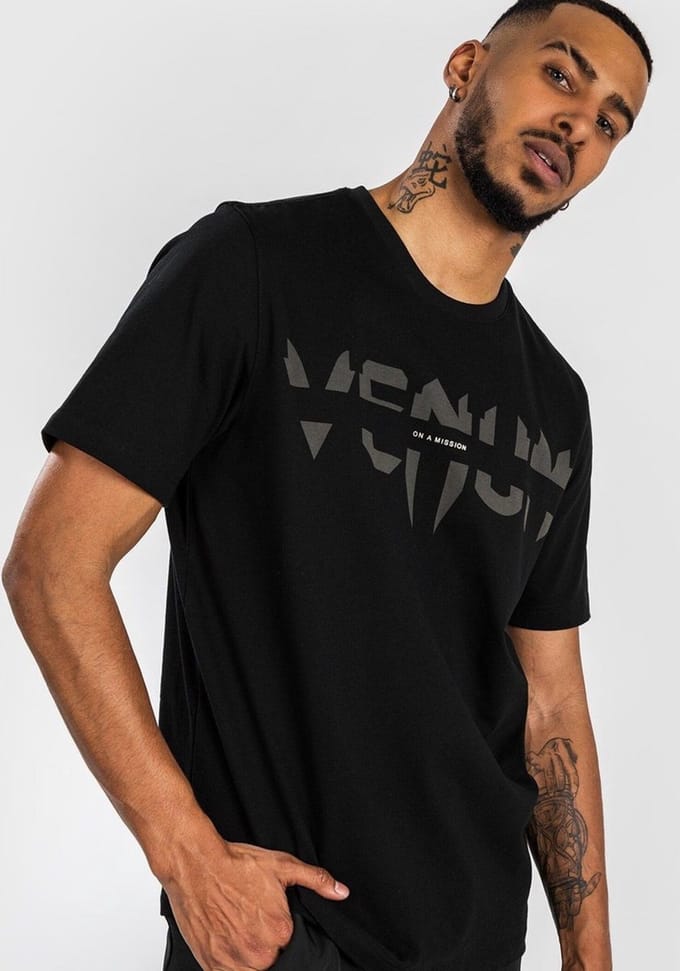 Venum On Mission T-shirt Regular Fit Katoen Zwart - S