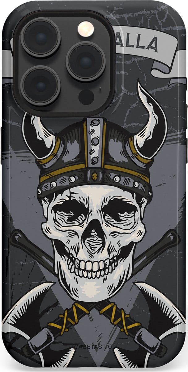 Casetastic hoesje geschikt voor Apple iPhone 15 Pro - MagSafe - Dubbellaagse bescherming - Valhalla - Fashion Case - Donkergrijs Grijs
