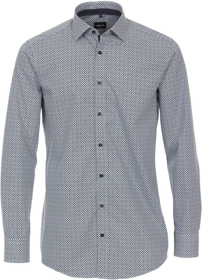 Venti Overhemd Met Blauw Motief Kent Boord Modern Fit - L