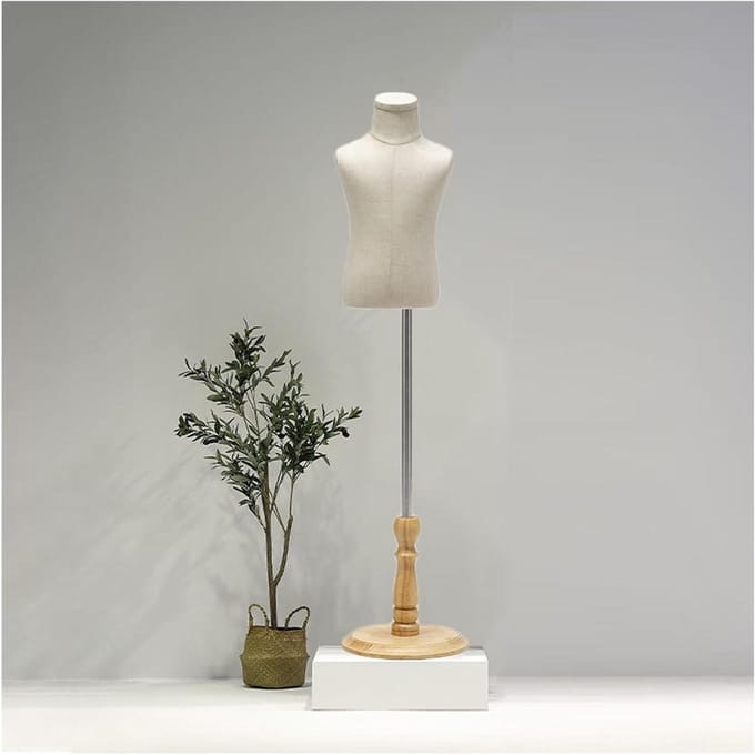 Kinder Etalagepop - Paspop Kinderen - Kleding Presenteren - Verstelbare Hoogte - 83-130 cm - Beige