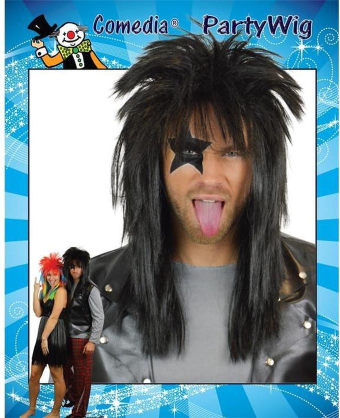Witbaard Pruik Punk Synthetisch Zwart