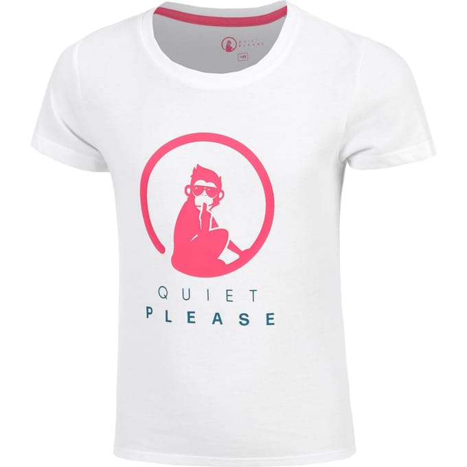 Quiet Please Create Baseline Logo T-shirt Meisjes-Wit,Pink