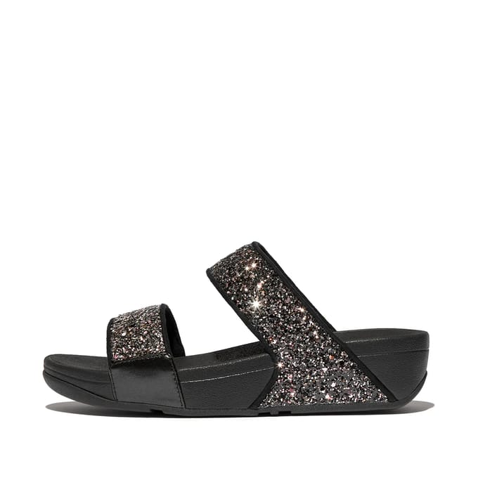 FitFlop Lulu Multi-Tonal Glitter Slides Vrouwen - Zwart Multi