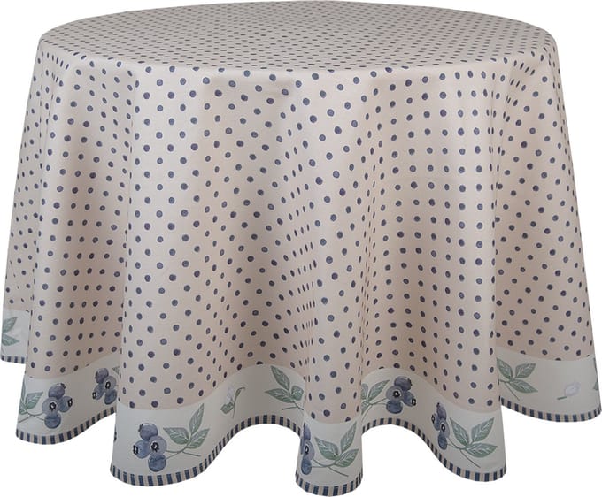 Clayre & Eef Tafelkleed Ø 170 cm Beige Blauw Katoen Bos Dieren Herfst