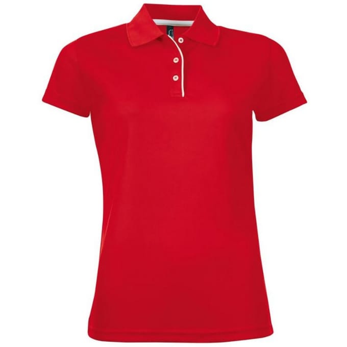 SOLS Dames/dames Performer korte mouw Pique Polo Shirt (Rood)