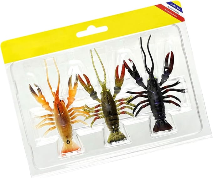 Kreeft Kunstaas - Realistisch Aas - Baars Vissen - 3 Stuks Set - 5x10 cm - B