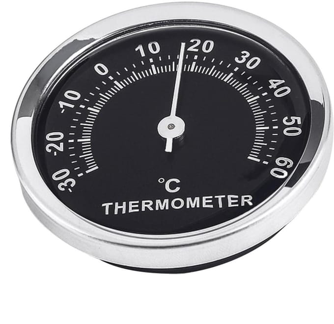 Temperatuurmeter - Vochtigheid meter - Binnen en buiten - Wandmontage ontwerp - 4 cm - Zwart