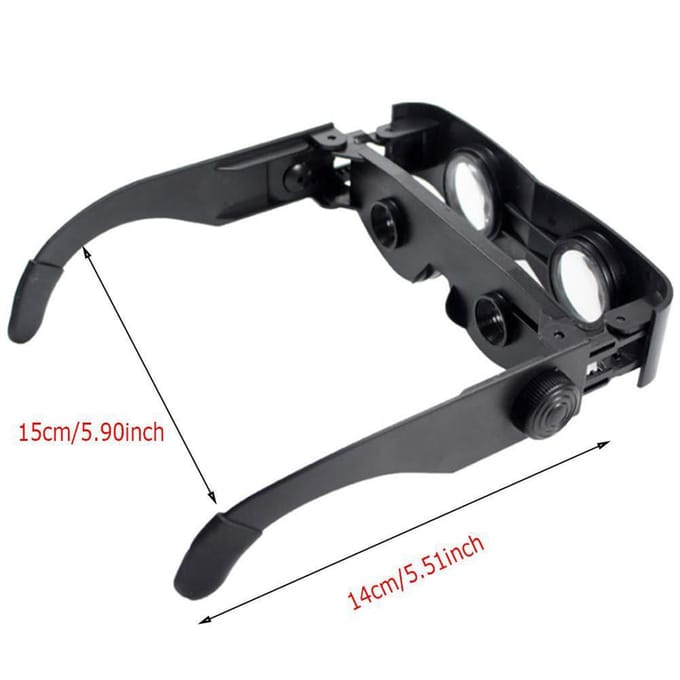 Lunettes de pêche portables, jumelles mains libres, loupe, lunettes réglables noir