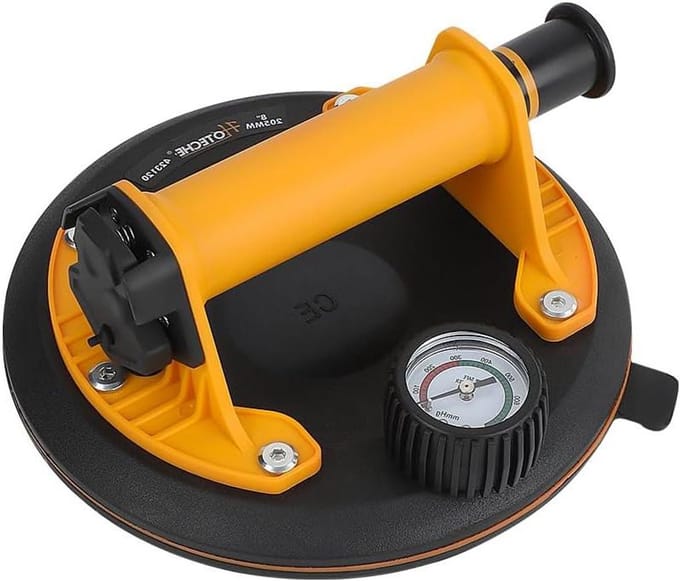 Handzuiglifter - Glaslifter Tegellifter - Gladde Oppervlakken Verplaatsen - Met Drukindicator - 200 mm - Geel