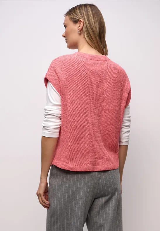 Mouwloze chenille trui