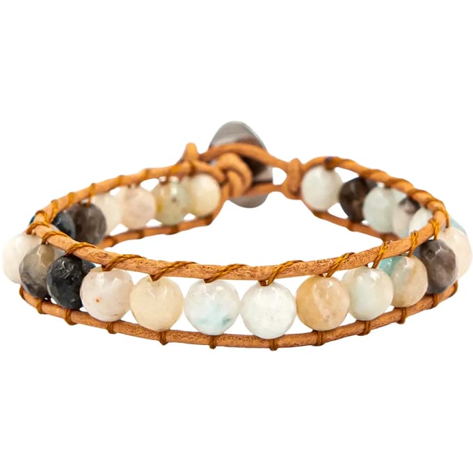 Amazoniethouder en echt leer armband voor vrouwen Sloya Facelia