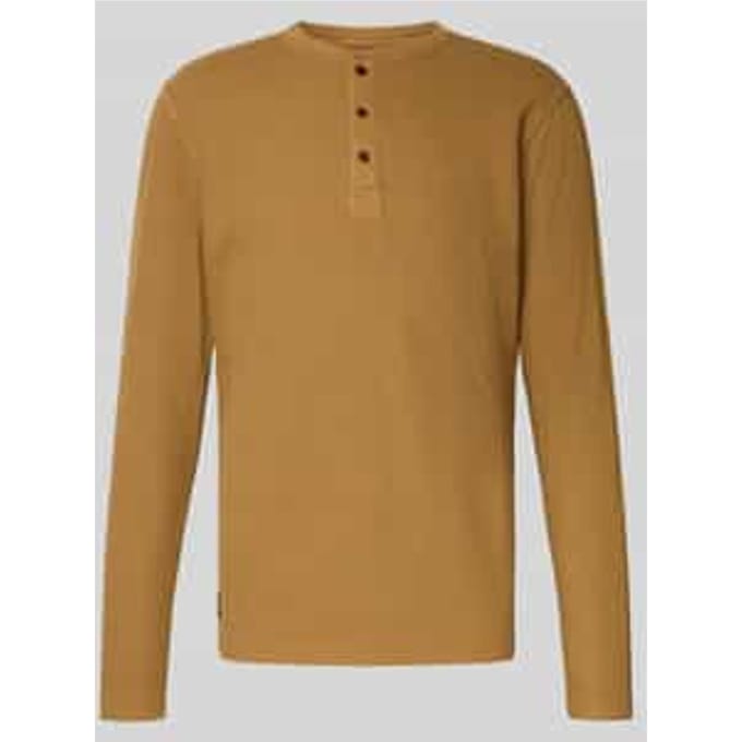Shirt met lange mouwen, structuurmotief en knoopsluiting