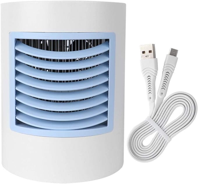 Draagbare Koeler - Persoonlijke Ventilator - Persoonlijke Verkoeling - Energiezuinig 7 Watt - Blauw