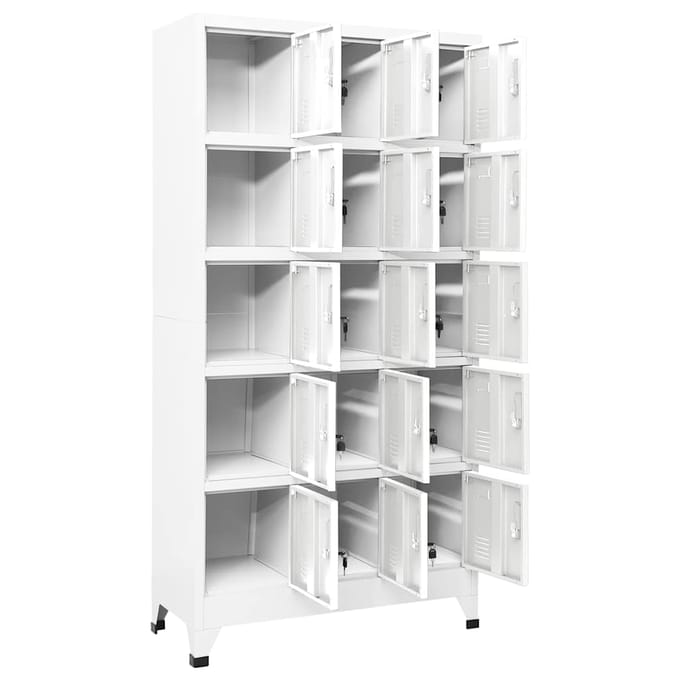 vidaXL - Lockerkast - 90x40x180 - cm - staal - lichtgrijs