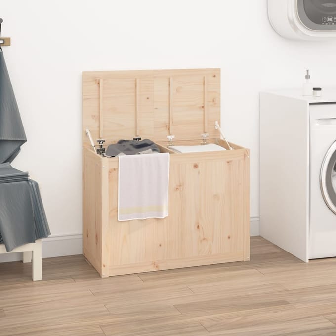 vidaXL - Wasmand - 88,5x44x66 - cm - massief - grenenhout