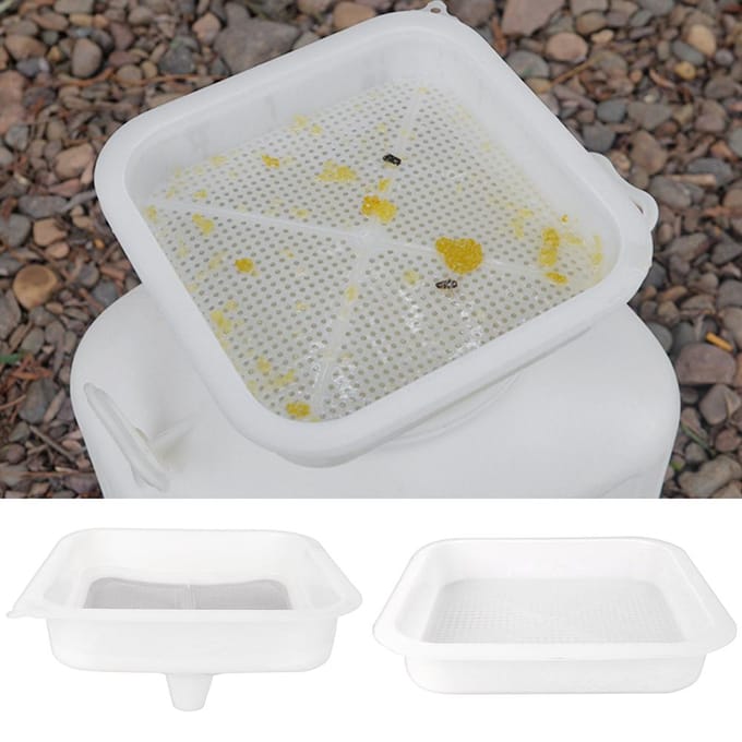Dubbellaagse honingzeef van voedingskwaliteit, filterzeef, bijenhouderijapparatuur, gereedschap white