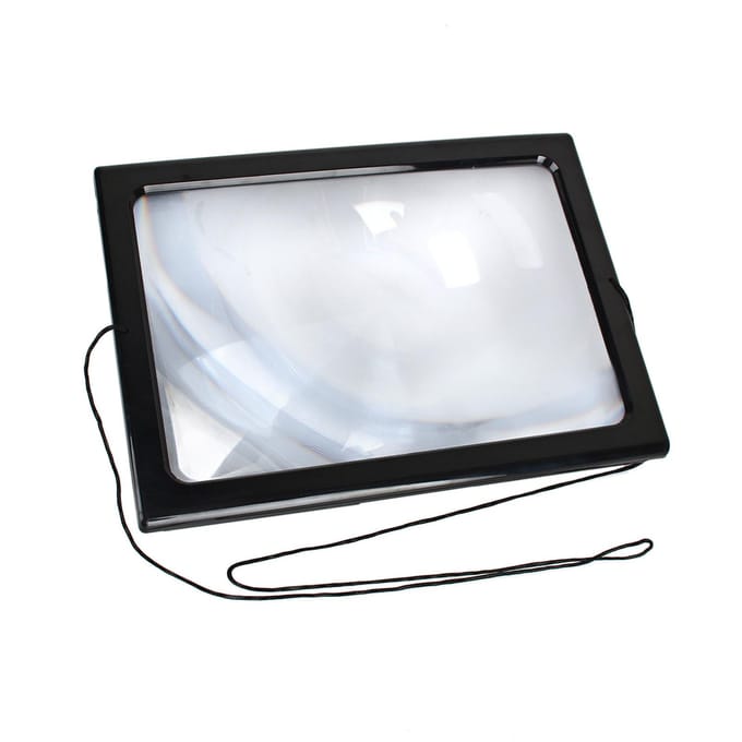 Grande loupe de lecture A4 mains libres 3x avec éclairage LED