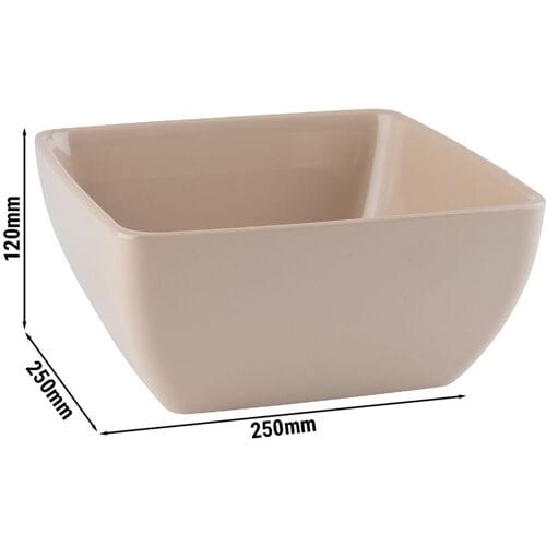 GGM Gastro (6 Stück) Schale - PURE - Melamin - 3,8 Liter - eckig - Beige