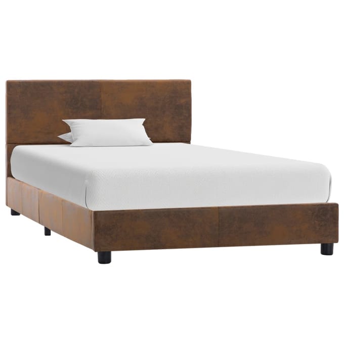 vidaXL - Bedframe - kunstsuède - bruin - 100x200 - cm