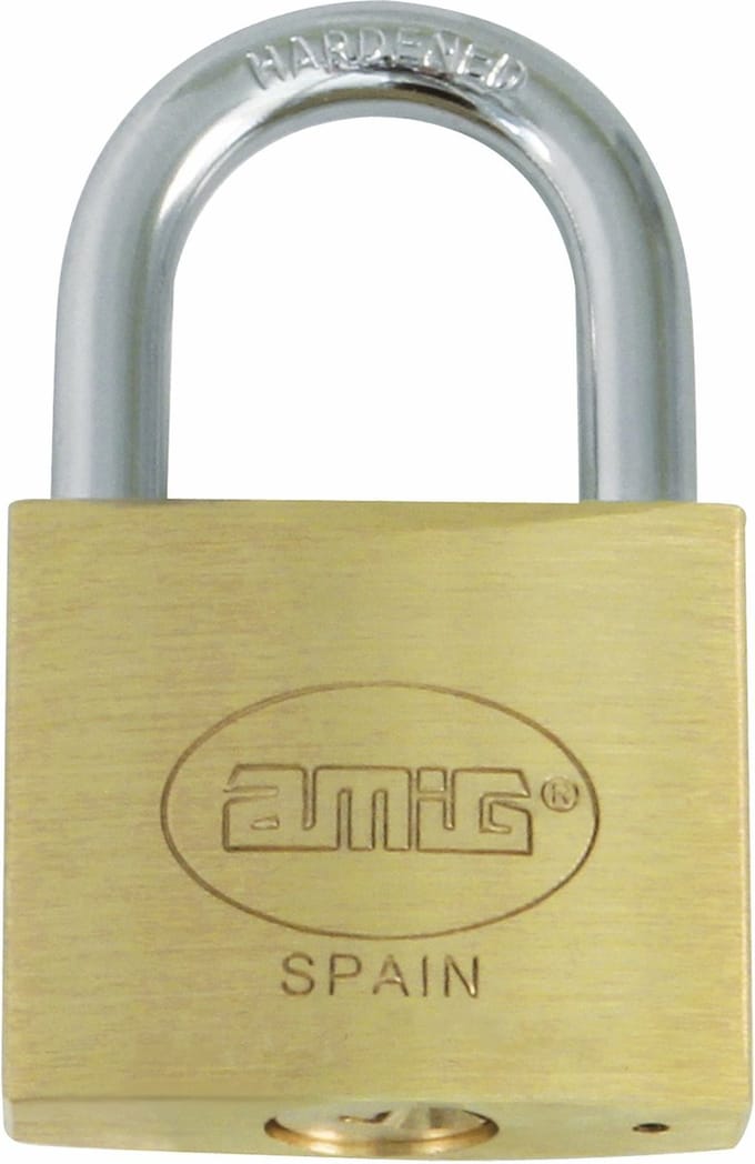 Amig Hangslot met 2 sleutels - 15 mm - messing - kofferslot