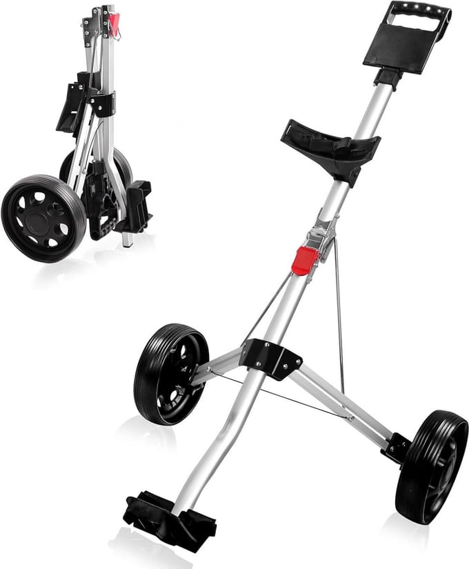 Opvouwbare 2-Wiels Golftrolley voor Gemakkelijke Push & Pull