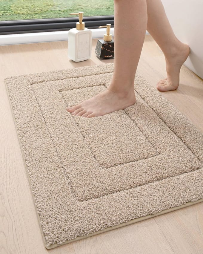Zachte Absorberende Antislip Badkamermat 50 x 81 cm - Beige
