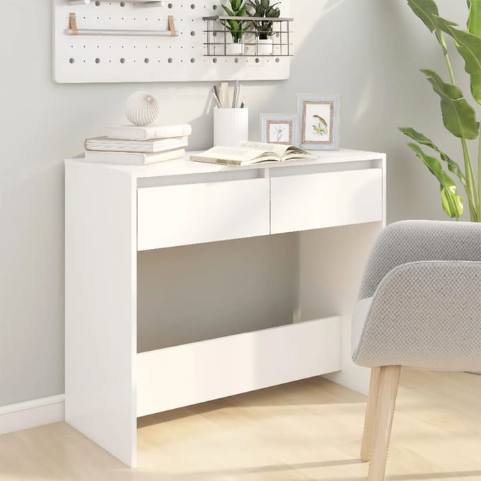 vidaXL - Wandtafel - 89x41x76,5 - cm - bewerkt - hout - wit