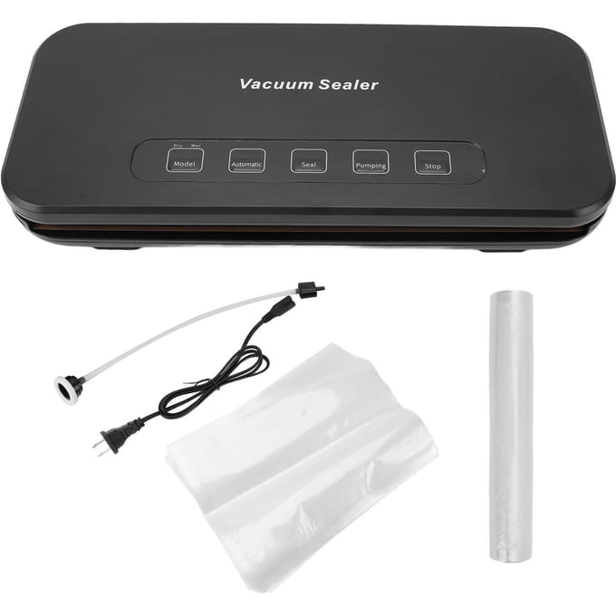Machine à emballer sous vide 110 W 85 kPa ABS 5 modes Compact Automatique Scelleuse Alimentaire avec 10 Sacs de Scellage pour gray