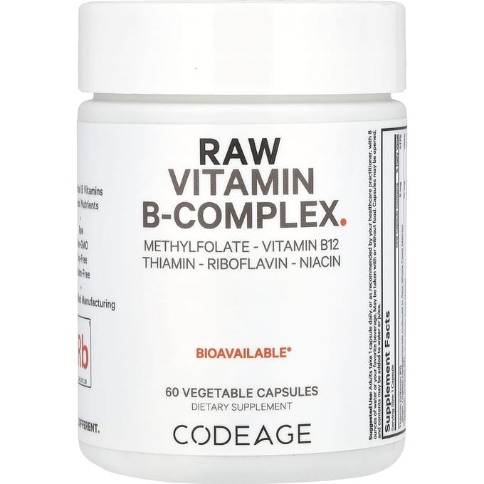Codeage, rauw vitamine B-complex, 60 plantaardige capsules