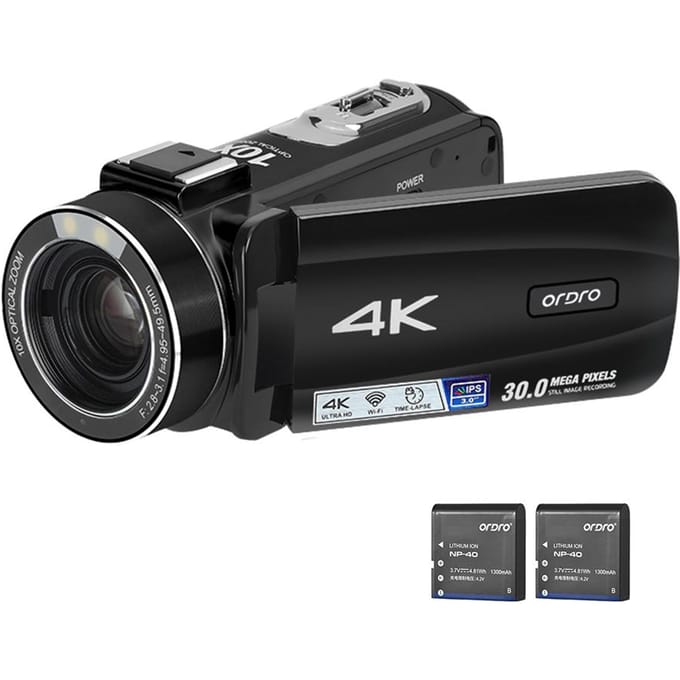 ORDRO HDR-Z88 4K Digitale Videocamera 30MP Camcorder DV Recorder 3.0 Inch IPS Touch Panel 10x zwart