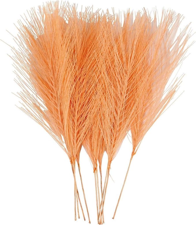 Creotime Kunstveren 15 X 8 Cm Polyester Oranje 10 Stuks