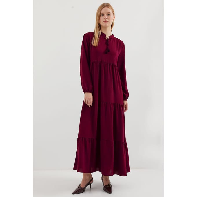 Maxi-jurk met Strikdetail