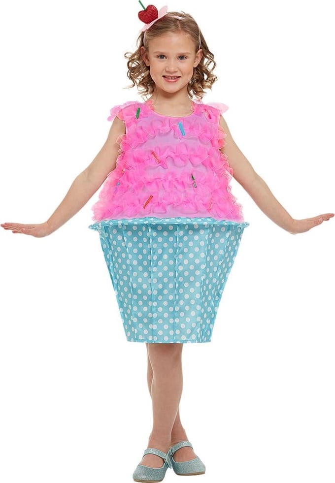 FUNIDELIA Cupcake kostuum voor meisjes - Maat: 107 - 113 cm - Roze