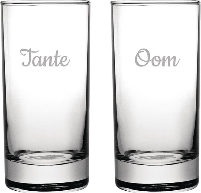 Gegraveerde longdrinkglas 28,5cl Tante & Oom