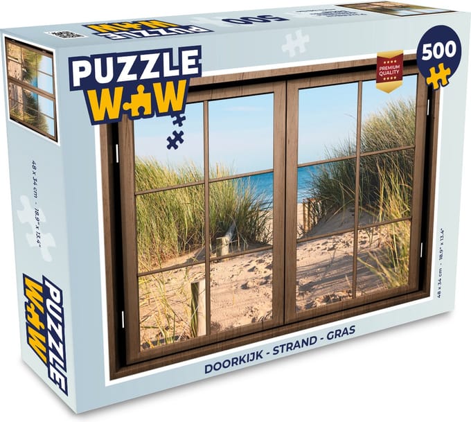 Puzzel Doorkijk - Strand - Gras - Legpuzzel - Puzzel 500 stukjes