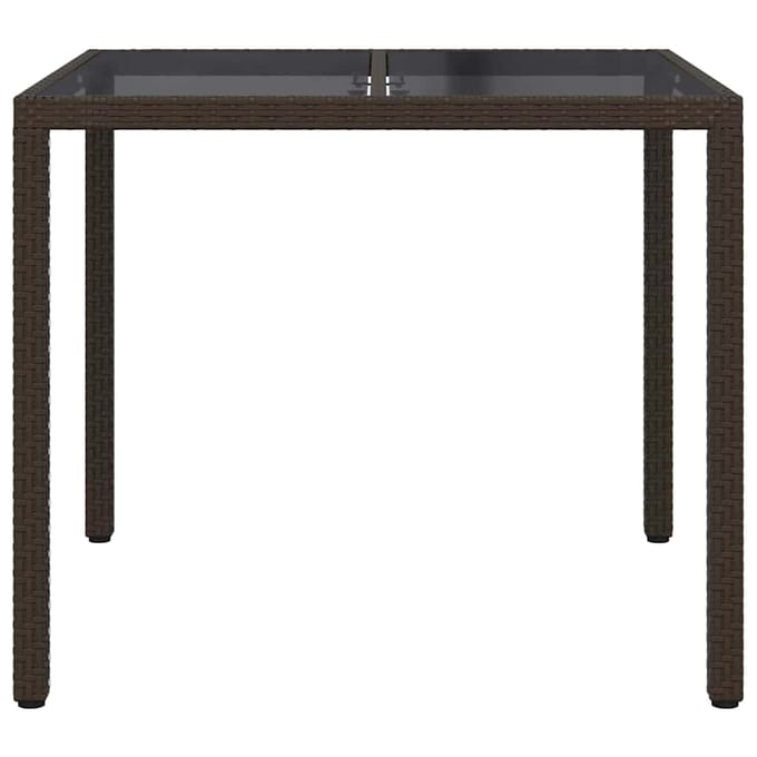 vidaXL Tuinstafel Bruin 90 x 90 x 75 cm poly rattan