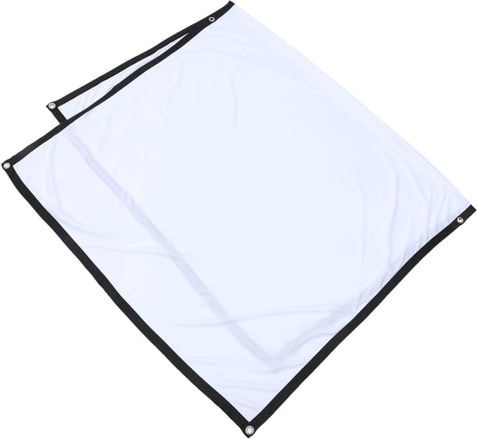 Opvouwbaar Projectiescherm - Draagbaar Scherm - Thuisbioscoop Creëren - Antikreuk Polyester - 186x105 cm - Wit Zwart