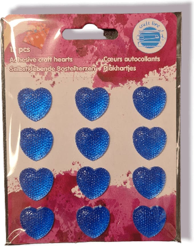 3D stickers hart blauw, stras hobby plakkers