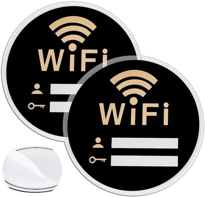 Allecto - Wifi Wachtwoordbord - Zelfklevend - Decoratief - Ronde