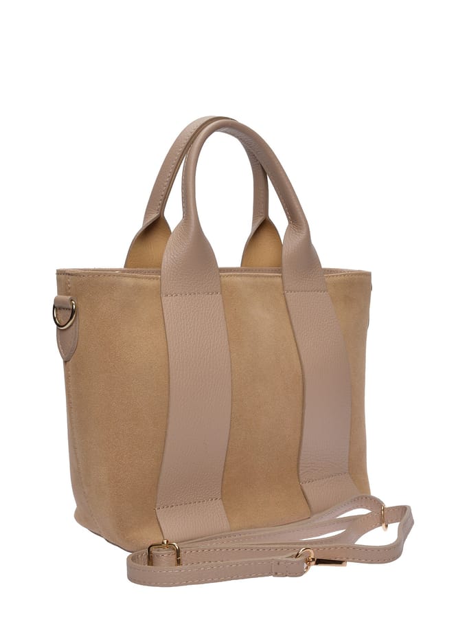 Luisa Vannini Beige Rundleer Tas