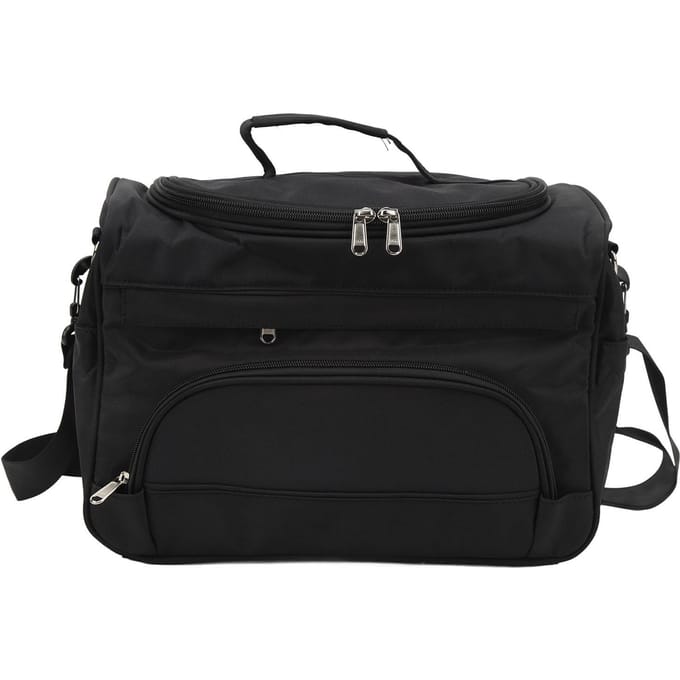 Multifunctionele Opbergtas Grote Capaciteit Ritssluiting Make-uptas met Schouderriem black