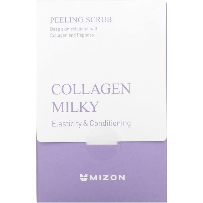 Mizon, Collagen Milky Peeling Scrub, geurloos, 40 stuks, 5g per stuk white