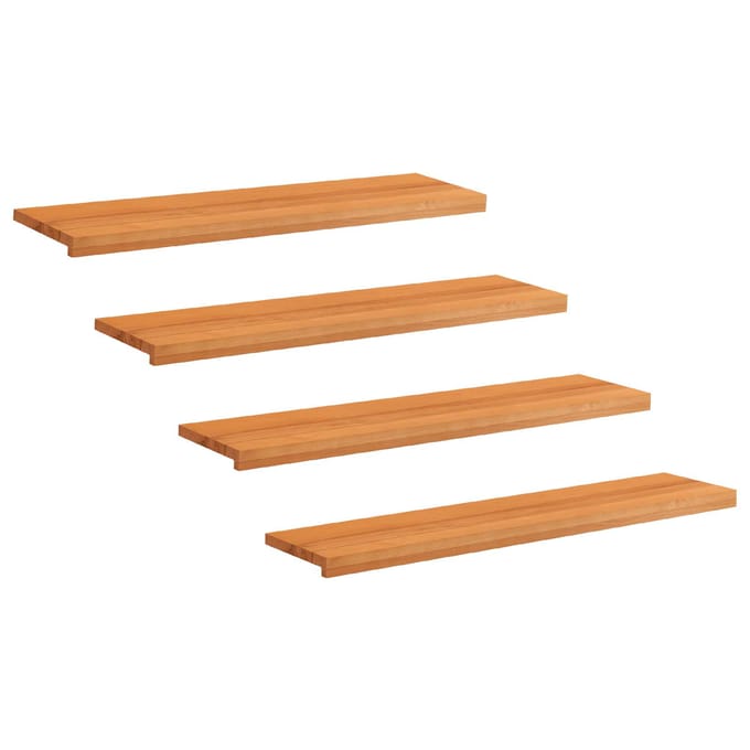 vidaXL - Traplopers - 4 - st - 120 - x - 30 - x - 2 - cm - Lichtbruin - Massief - beukenhout