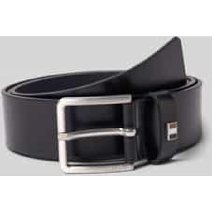BOSS Leren Riem Ther-Flag-E Sz35 Leather Belt W100 Black Zwart